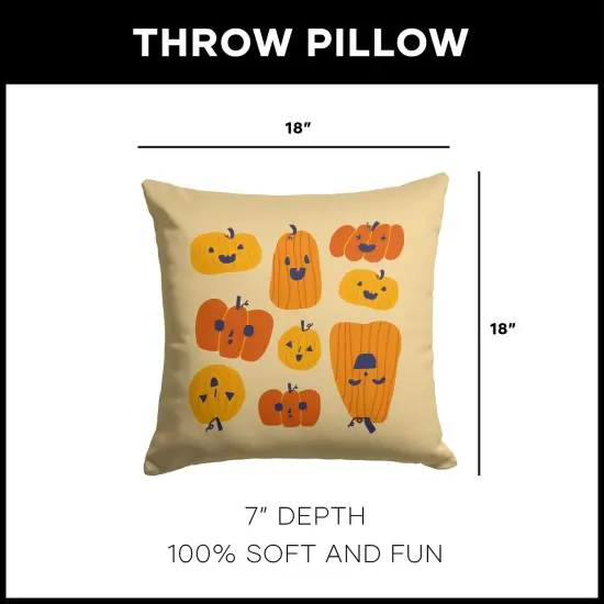 Halloween 18 Inch Throw Pillow Funky Pumpkin {5}
