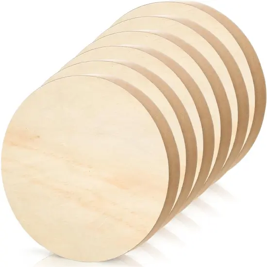 6 Pack MDF Wood Circles, 6" Round Unfinished Wood Board-1" Thick Wood Block {1}