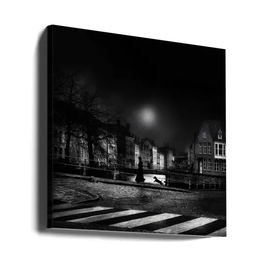 Moonlight stroll Square 24x24 Canvas - Corporate Office Art {1}