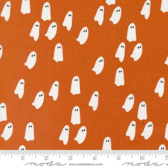 Noir Pumpkin Ghosts Orange 44"/45" Fabric Per Yard {1}