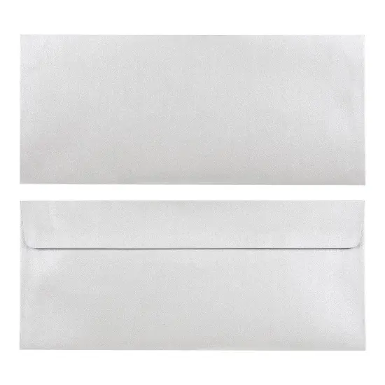 50 Pack #10 Metallic Silver Business Envelopes - Value Pack Rectangular Flap Envelopes - 4 1/8 x 9 1/2 Inches {7}