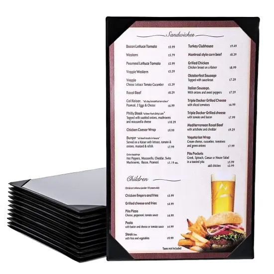 Juvale Black Restaurant Menu Cover Holders (7.8 x 13.8 In, 12 Pack) {7}