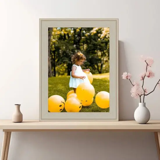 Traditional Flat Silver Panel Picture Frame Wide {5}