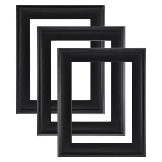 Cardinali Plein Aire Frame, Black 8x10", 3 Pack &ndash; 3" Wide Moulding with Raised Edge 1/2" Rabbet Depth, Classic Canvas Frame for Painting or Artwork, Made in USA {1}
