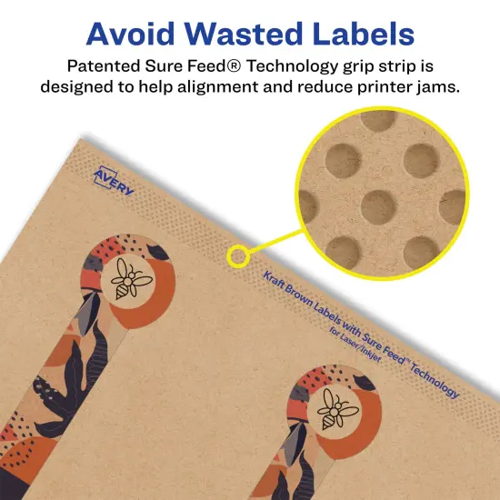 Avery Kraft Brown Lollipop Labels with Sure Feed, 1" x 4" {4}