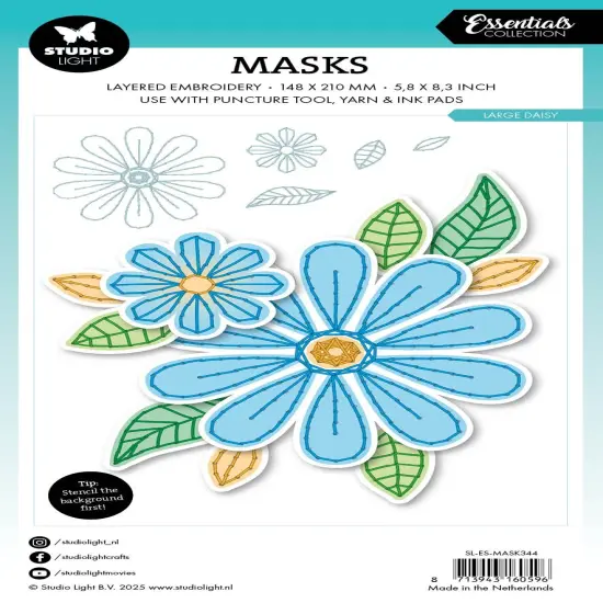 Studio Light Essentials 5.82"X8.25" Stencil-Nr. 344 Large Daisy {3}