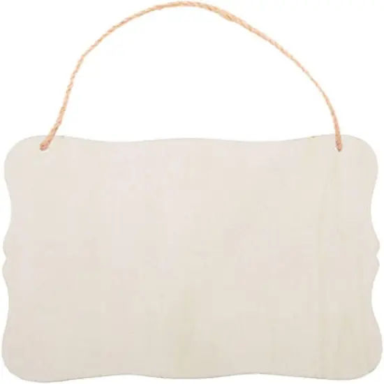 3pcs Unfinished Wood Sign Blank Hanging Wooden Plaque DIY Craft- Style 3, 9x6.5'' {2}