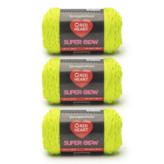 Red Heart Super Glow Yarn 24 Pack-Yellow {1}