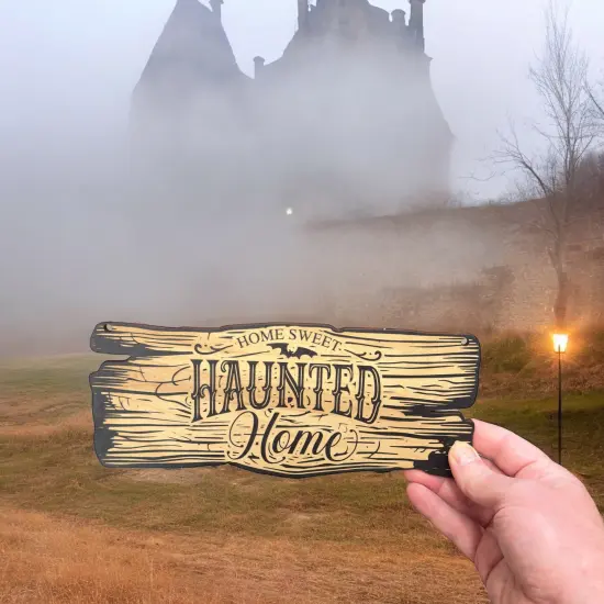 Sign - BLACK - CUSTOM Home Sweet Haunted Home - Sign {6}