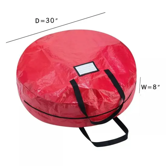 Christmas Tree and Wreath Storage Bag Organizers Zipper with Handles Red {4}
