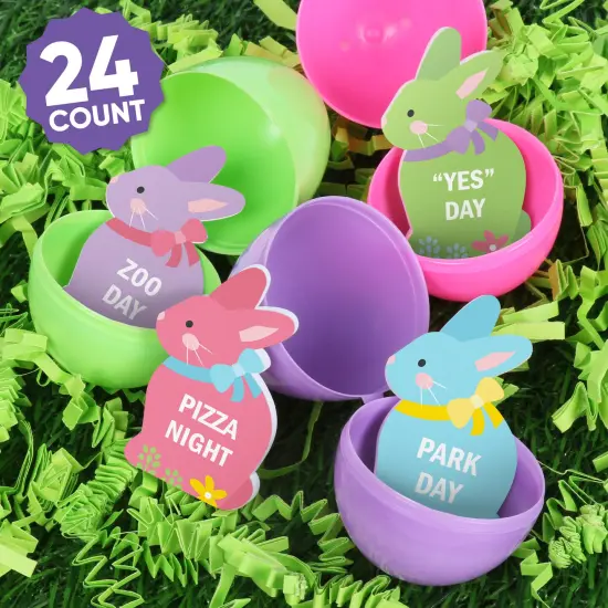 Big Dot of Happiness Colorful Easter Egg Hunt Token Stuffers, 24 Count Bunny Shape Filler Tokens with Fun Rewards for Kids, Reusable Easter Activity, Egg Hunt Supplies {3}