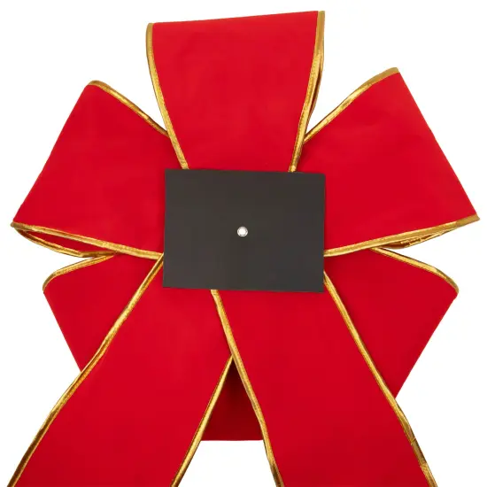 Northlight Giant 3D 11-Loop Velveteen Commercial Christmas Bow with Trim - 40" - Red and Gold {7}