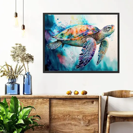 Paint by Number for Adults Canvas Sea Turtle - Painting by Numbers Adults' Beginner Craft Kits with 4 Brushes and Acrylic Paint(16X20 Inch) {2}