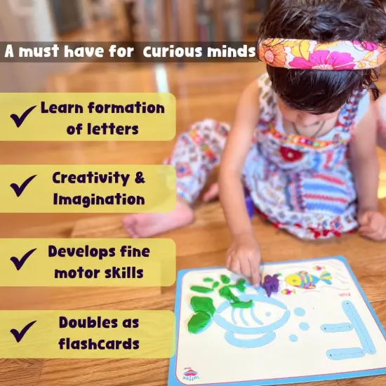 Alphabet & Number Playdough Mat for Letter Tracing {3}