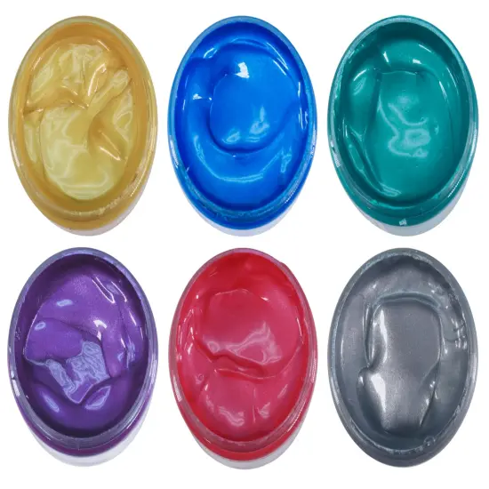 Sax Premium Heavy-Bodied Acrylic Paint, 4 Ounce Jars, Assorted Metallic Colors, Set of 6 {2}