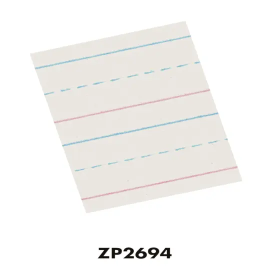 School Smart Red & Blue Storybook Paper, 5/8 Inch Ruled Long Way, 18 x 12 Inches, 250 Sheets {4}