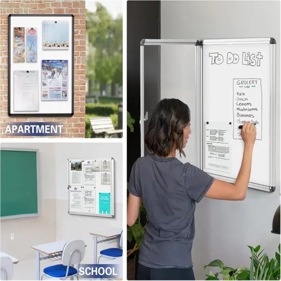 Lockable Bulletin Boards Black Frame {5}