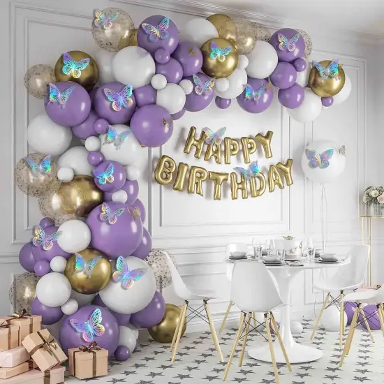 Laser Butterfly Wall Decor,48Pcs 2 Styles 3 Sizes,Removable Butterflies for Cake Cupcake Toppers, 3D Paper Butterfly Sticker Decorations for Birthday Baby Shower Girl Room Nursery Decals {5}