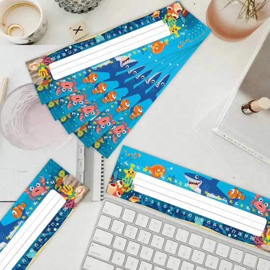 36pcs Desk Name Tags, Self Adhesive Nameplates Number Alphabet for Classroom {5}