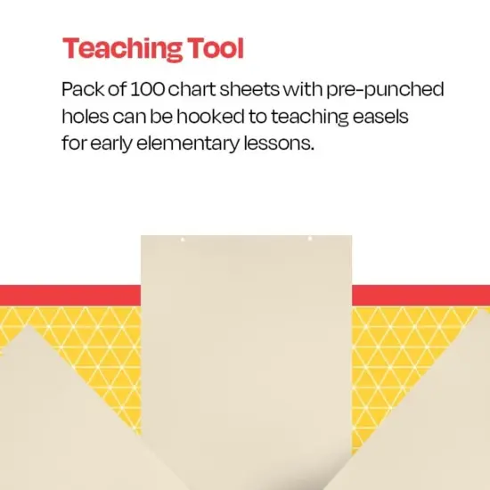 School Smart Jumbo Manila Tag Unruled Chart Paper, 36 x 24 Inches, 100 Sheets {5}