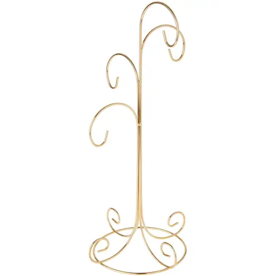Bard's 4 Tiered Gold-toned Ornament Stand, Tree, 14" H x 6.75" W x 6.75" D {1}