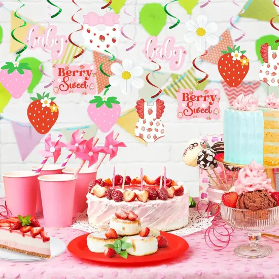 trawberry Berry Sweet Party Hanging Swirl Decor, Summer Fruit Strawberry Theme Party Ceiling Streamers {4}