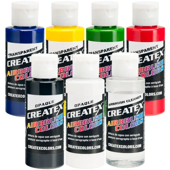 6 Color Transparent Airbrush Paint Set, 2 oz. Bottles {1}
