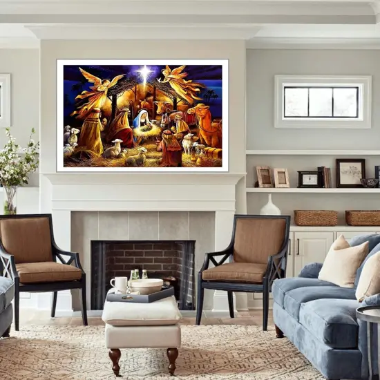 Religious Diamond Painting Kits for Adults (15.7 x 19.7 in (Jesus Nativity) {4}