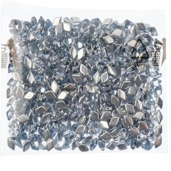 Matubo 2-Hole Czech Glass Backlit Gemduo Beads, 50g Light Sapphire {2}