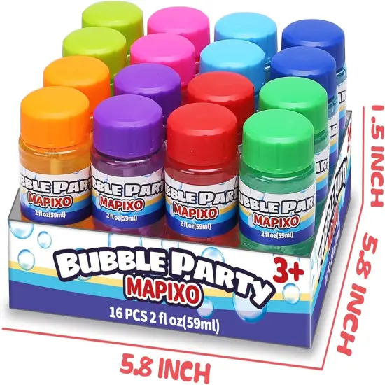 16 Pack Bubble for Kids Party Favors, Bubble Bottle with Wand Attached to The Cap, 8 Colors Bubbles Bulk Set with Gift Box, Blow Bubbles Solution Toy for Birthday, Summer, Goody Bag Stuffers Supplies {3}