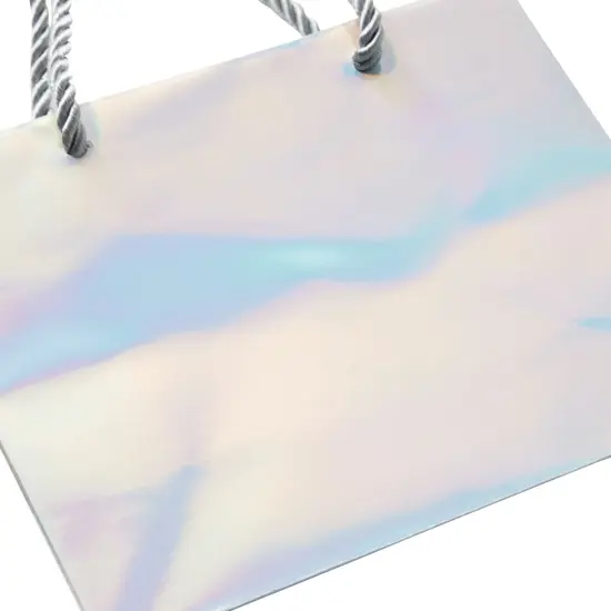 24 Pack Mini Metallic Silver Gift Bags with Rope Handles, Reusable Paper Gift Bags (6 x 5 x 2.5 In) {3}