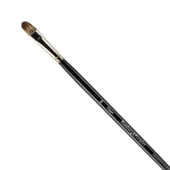 Creative Mark Hamburg Premiere Professional Oil Painting Brushes - Filbert #10 Oil Paint Brush - Handmade in Germany, Natural & Synthetic Hair Blend, Long Triple-Lacquered Birch Handle {1}