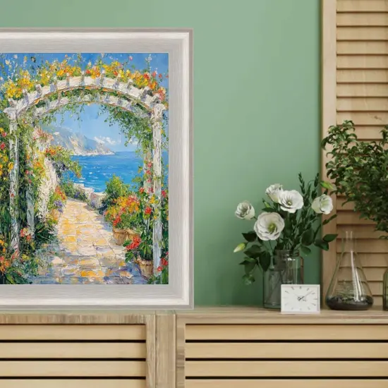 Silver Brushed Modern Slight Scoop Picture Frame 20x40 frame {6}