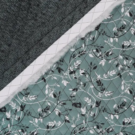 Mook Fabrics Double Faced Quilted Cotton Fabric [43 in. Wide] - By The Yard Floral Sea Moss {1}