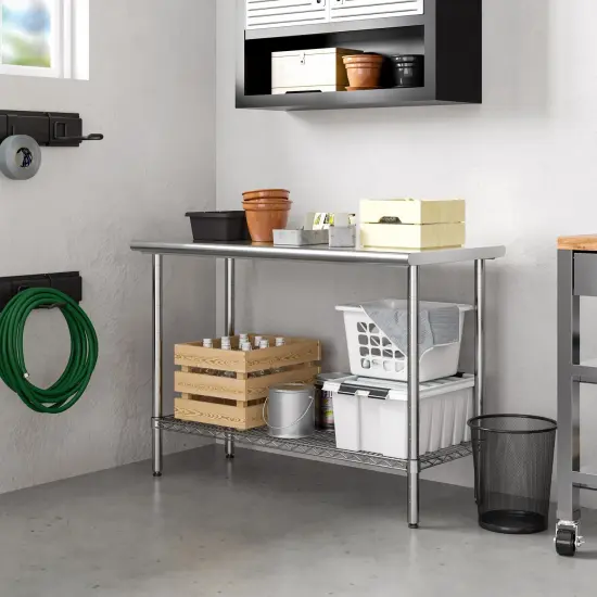 Seville Classics Stainless Steel Top Worktable NSF-Certified {4}