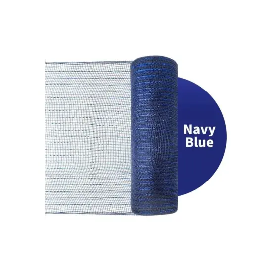 10" Poly Deco Mesh: Metallic Navy/Royal (10 Yards) {3}