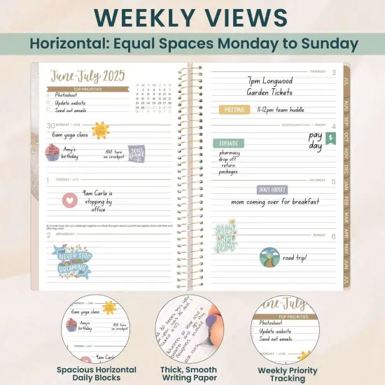 bloom daily planners 2025-26 Academic Planner, Soft Cover, 5.5" x 8.25", Brushed Beige {5}