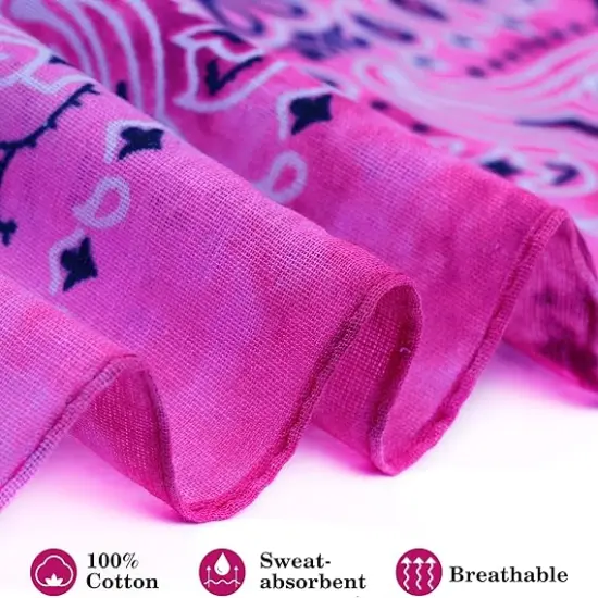 6 Pack 22 x 22 Inch Tie Dye Bandana Cotton Paisley Bandanas Headbands Cowboy Handkerchiefs for Men and Women {3}