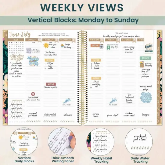 bloom daily planners 2025-26 Academic Planner Vision Planner, 7.5" x 9", Blooming Wildly {4}