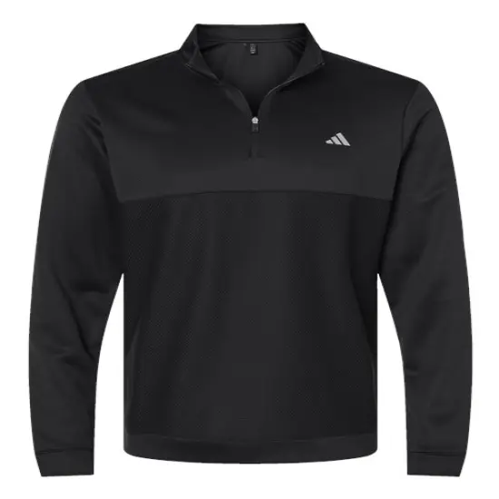 Adidas&reg; Ultimate Textured Quarter Zip Pullover Black {1}