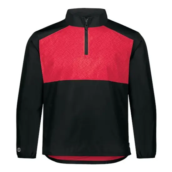 Holloway&reg; SeriesX Quarter-Zip Pullover Black/ Scarlet {1}