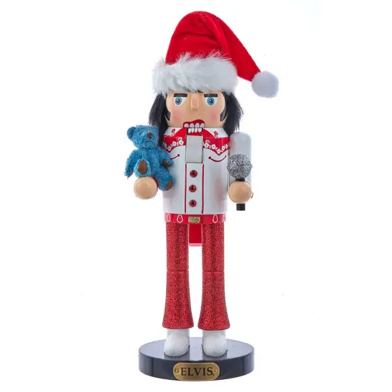 Kurt Adler 10-Inch Elvis Presley&reg; With Teddy Bear Nutcracker {1}