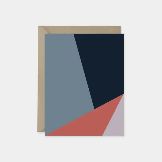 Coral & Blue Color Block Card {2}