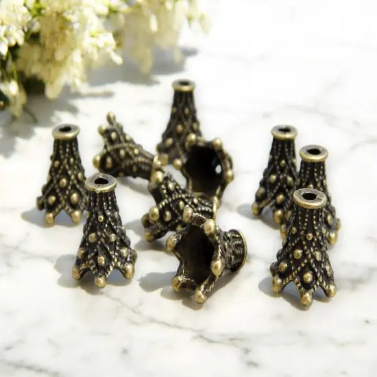 *20* 12x14mm Antique Bronze Bead Caps {3}