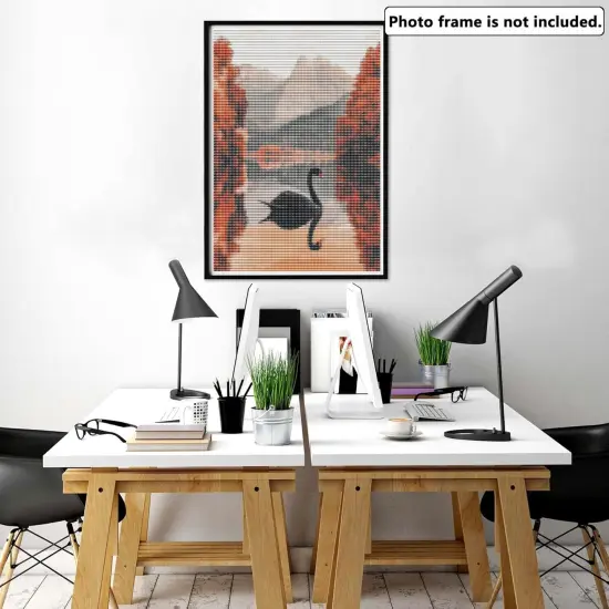 5D Diamond Art Kits for Adults, Black Swan Diamond Painting Art Animal DIY Full Round Drill Kits, Embroidery Rhinestone Diamond Crystal Craft Canvas Home Wall Decor 12x16 inch {2}