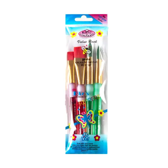 BK684 | Big Kid's Choice™ 4pc Lil' Grippers™ Round/Flat Brush Set {1}