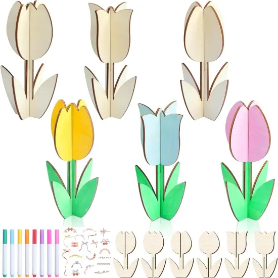 12 Pack Wood Tulips to Paint {1}
