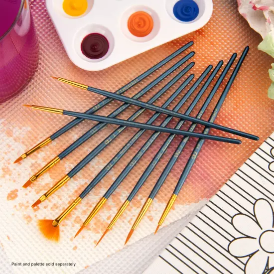 RSET-9193 | 10pc Golden Taklon Variety Brush Set {2}