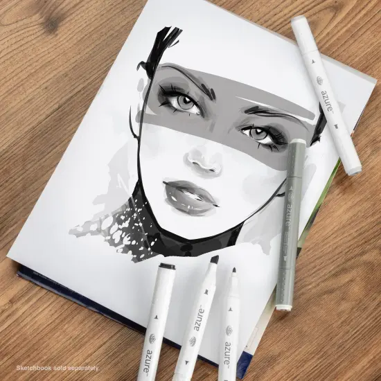 RM-904GRY | Azure&trade; 7pc Grayscale Color Marker Set {4}