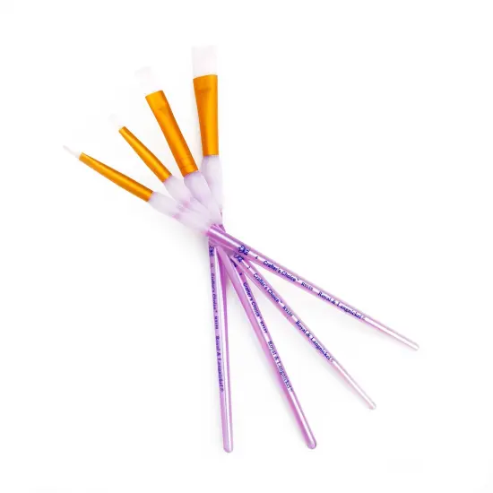 RCC 221 | Crafter's Choice&trade; 4pc White Taklon Shader Brush Set {5}